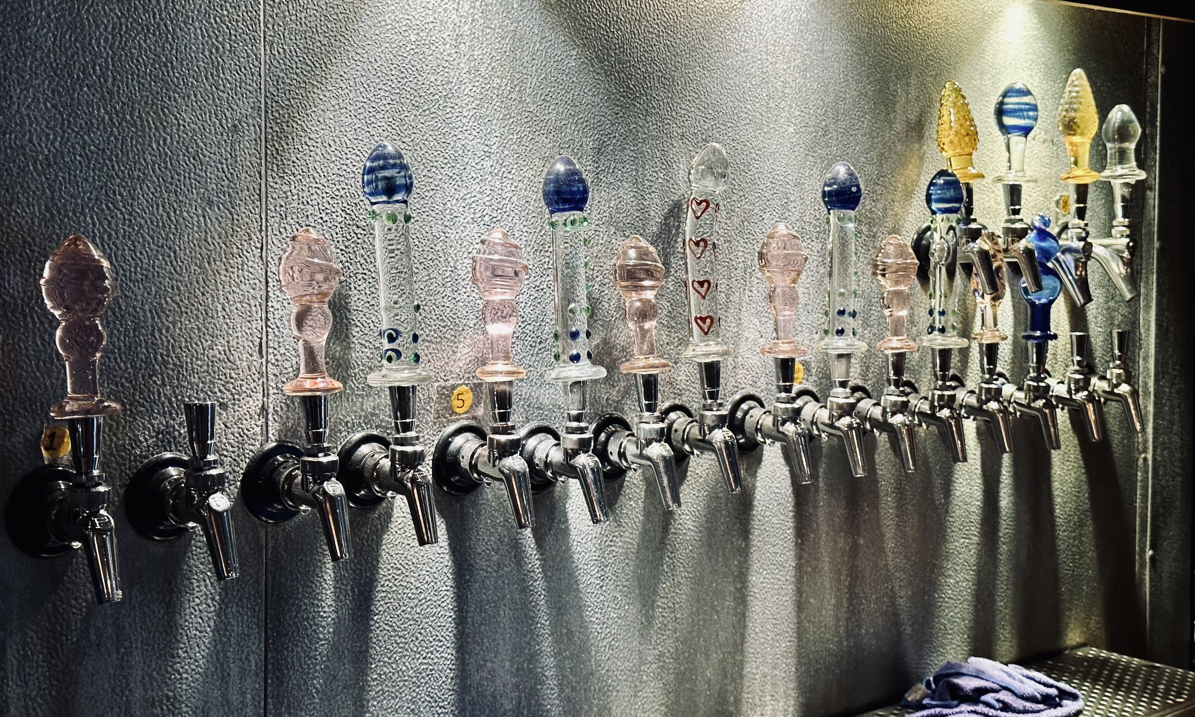 Tap handle set at Border Psycho Brewery, Tijuana, Mexico