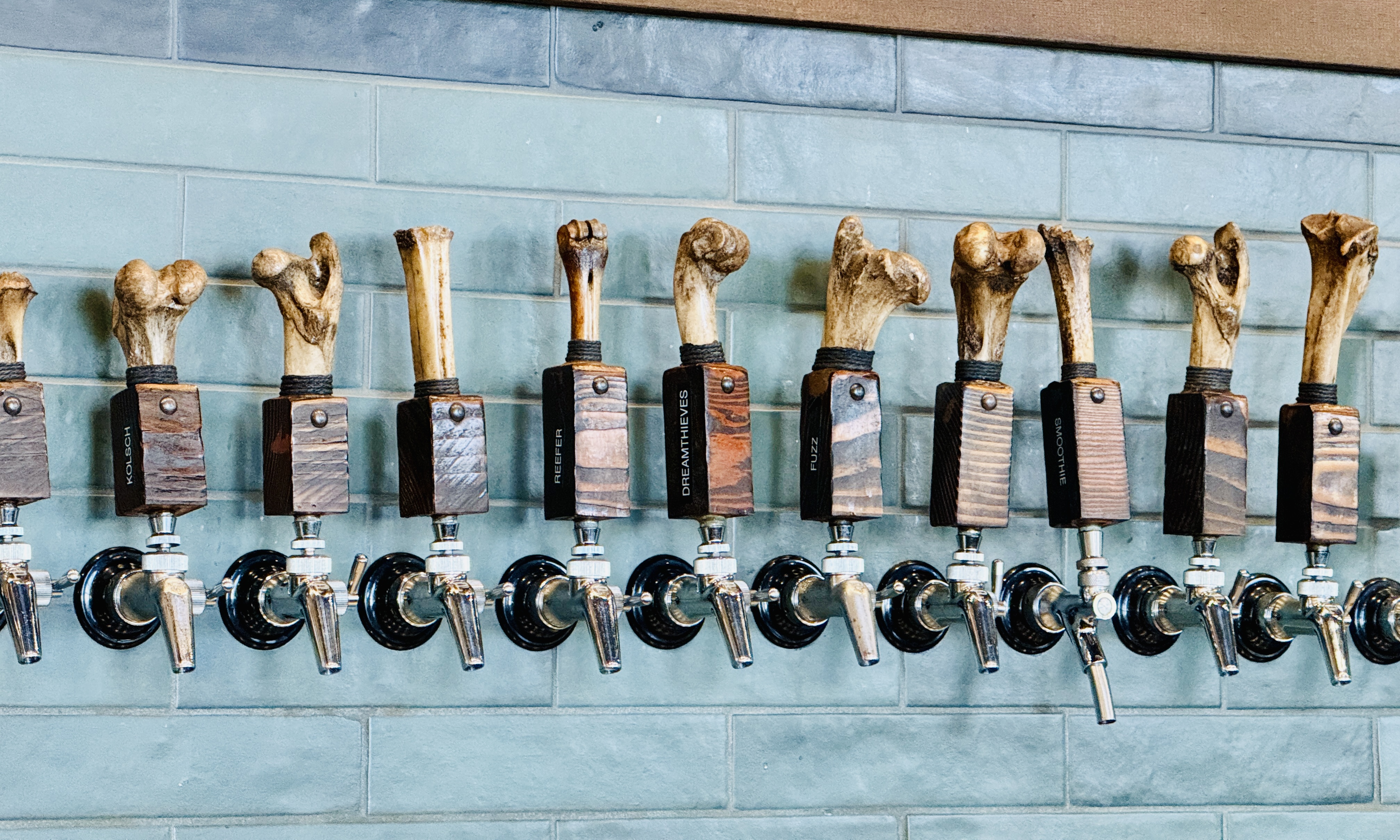 Tap handle set at Structures Brewing, Bellingham, Washington